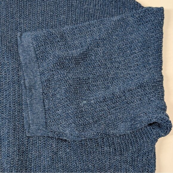 J. Jill Sweater Womens Size 3X Blue Open Knit Linen Blend Pullover - Picture 7 of 8
